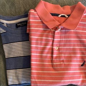 2 Nautica shirts - 1 polo & 1 short sleeve jersey.